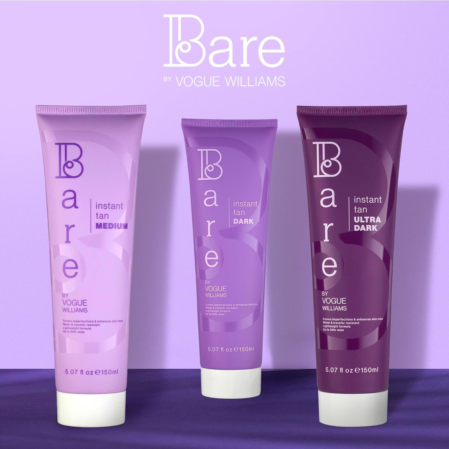 Bare by Vogue Instant Tan - Dark 150ml, Wash-Off Formula for Streak-Free, Natural-Looking Glow - Infused with Super Peptides for Plump, Smooth & Firm Skin : Amazon.co.uk: Beauty