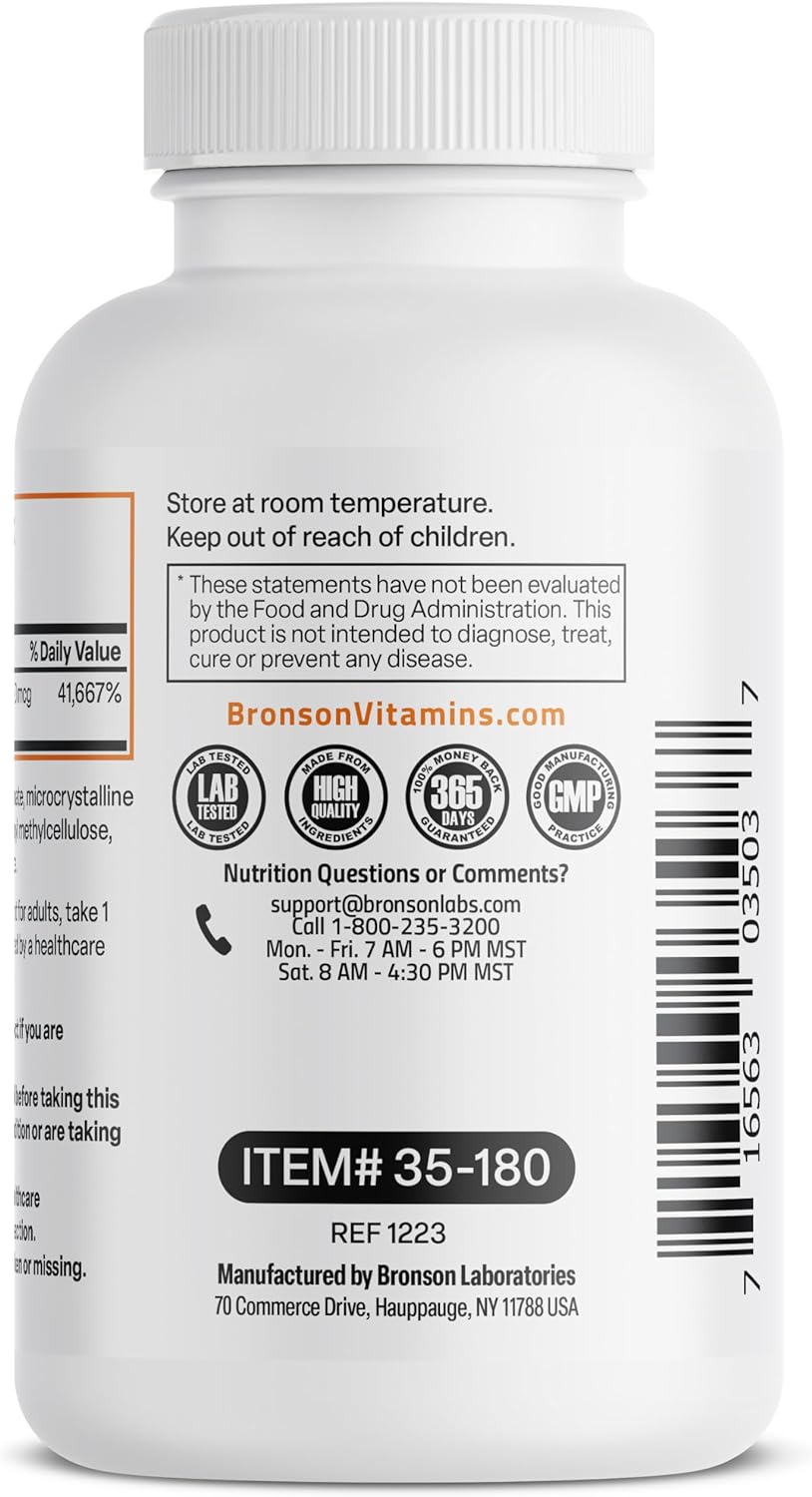 Bronson Vitamin B12 1000 MCG (B12 Vitamin as Cyanocobalamin) Sustained Release Premium Non GMO Tablets Supports Nervous System, Healthy Brain Function and Energy Production, 180 Tablets : Health & Household