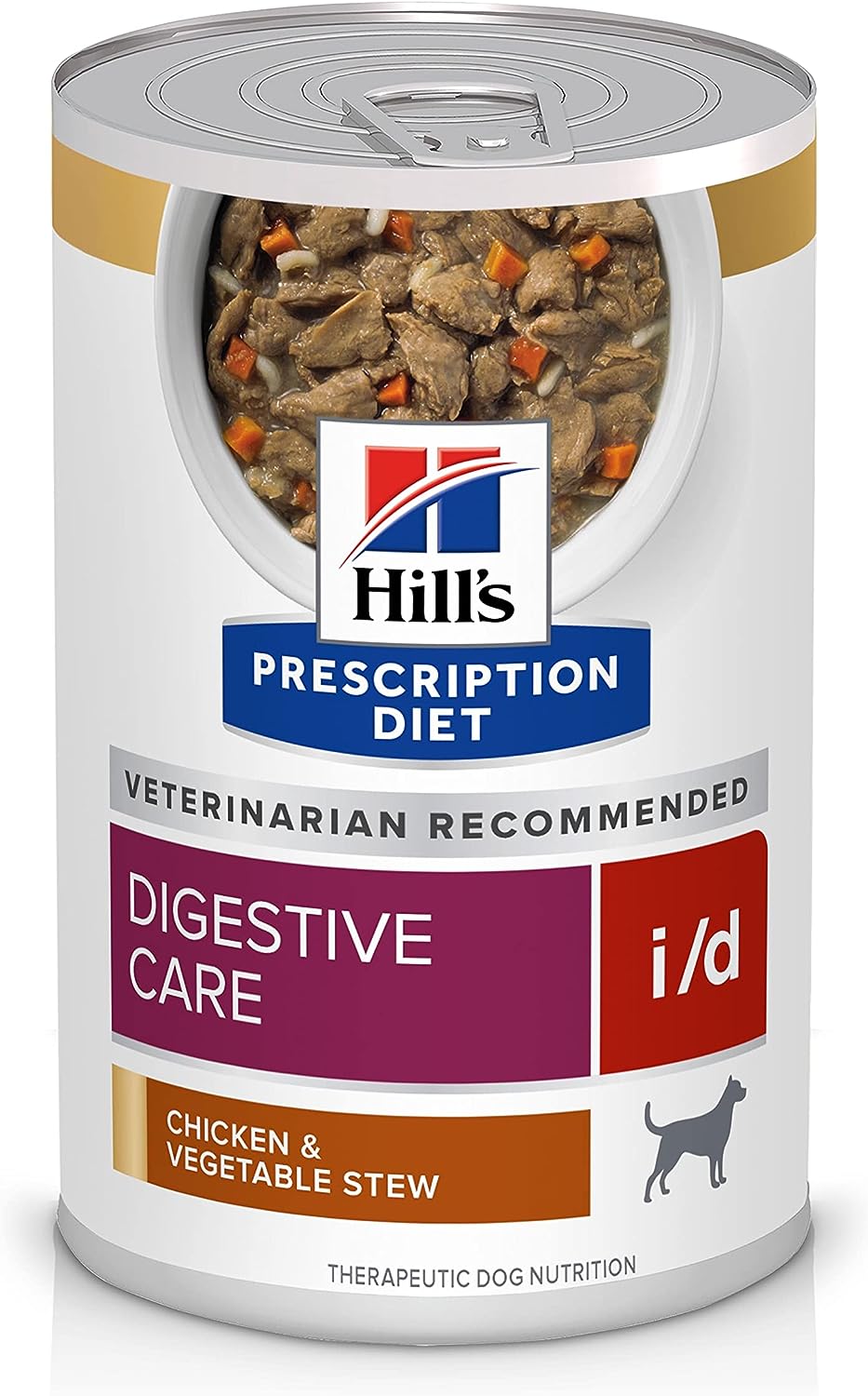 Hill's Prescription Diet i/d Digestive Care Chicken & Vegetable Stew Canned Dog Food, Veterinary Diet, 12.5 oz., 12-Pack Wet Food