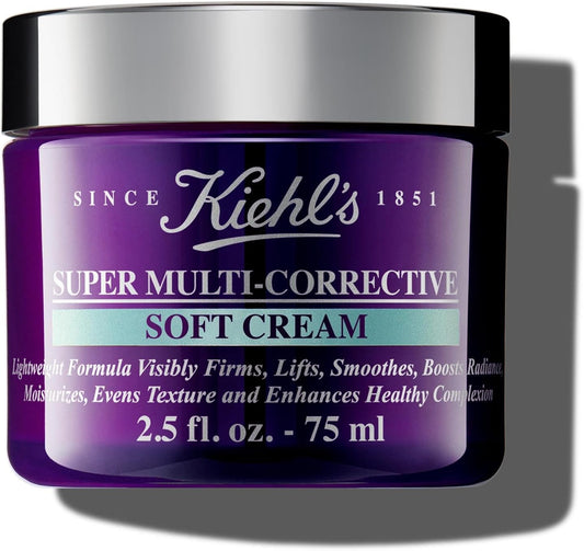 Kiehl'S Super Multi-Corrective Soft Cream, Anti-Ageing, Light & Refreshing Face Moisturiser For Oily/Combination & Sensitive Skin