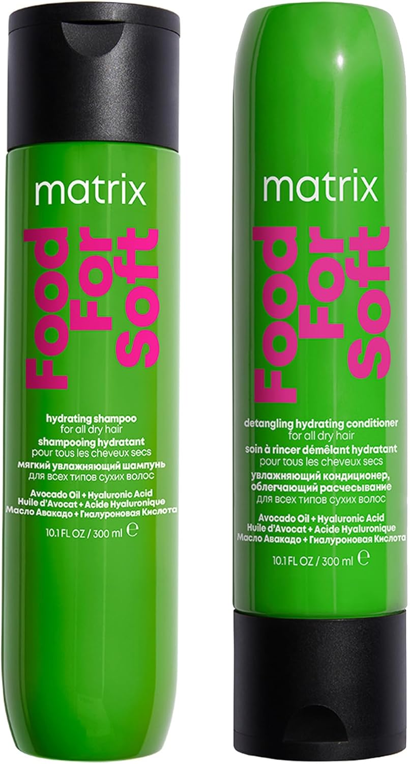 Matrix Duo Food For Soft Hydrating Shampoo With Avocado Oil And Hyaluronic Acid, For Dry Hair 300Ml & Food For Soft Detangling Conditioner With Avocado Oil And Hyaluronic Acid, For Dry Hair 300Ml