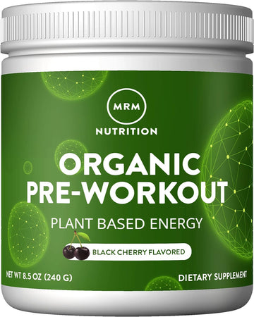 MRM Nutrition Organic Pre-Workout Powder | Black Cherry Flavored | Sup