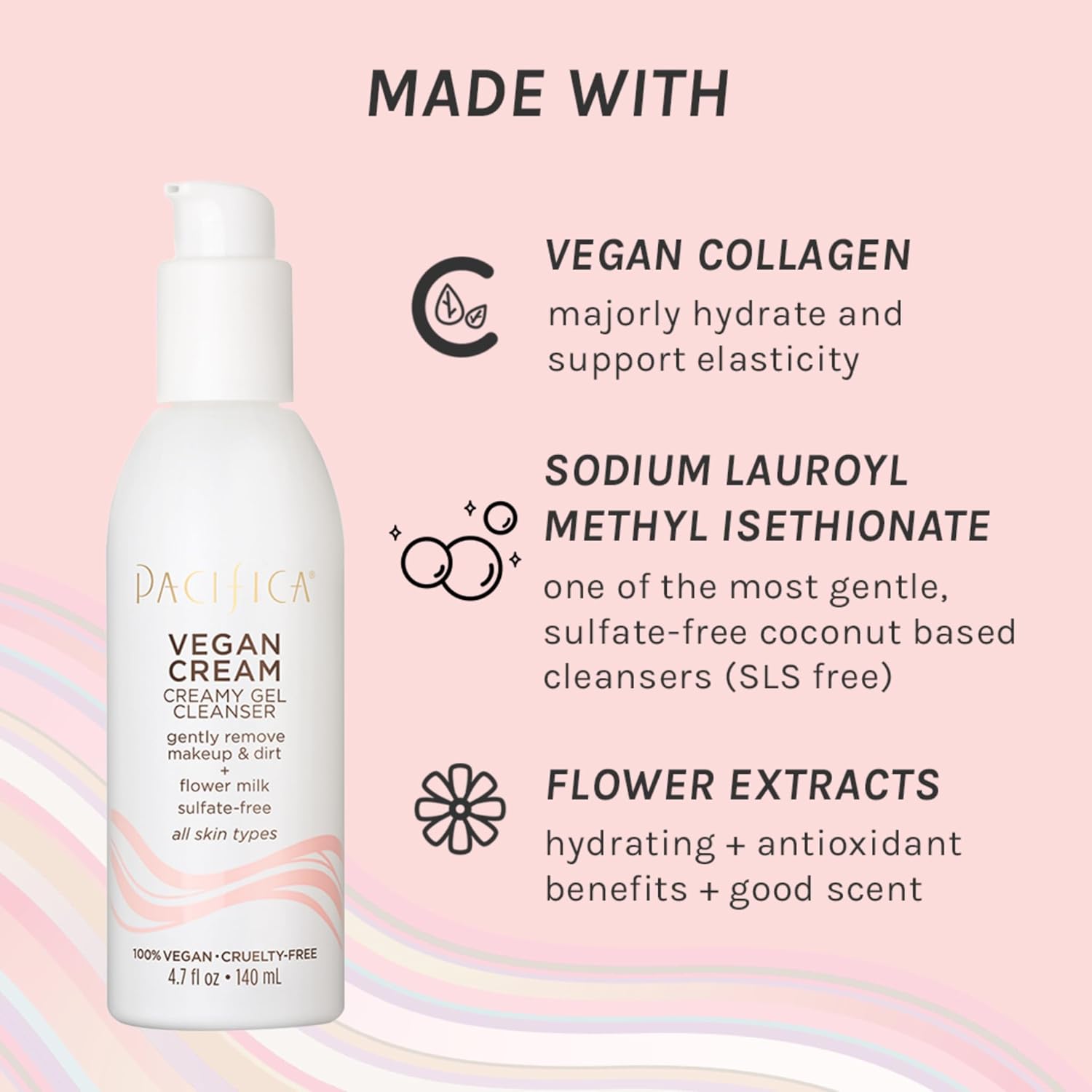 Pacifica Vegan Cream Creamy Gel Cleanser 4.7 oz : Beauty & Personal Care