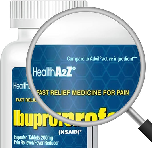 Healtha2Z® Ibuprofen 200Mg Pain Relief Body Aches Headache  Arthritis  Cramps Back Pain Fever Reducer