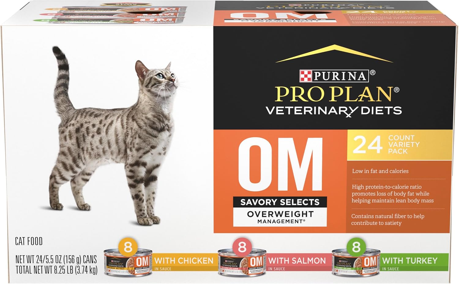 Purina Om Savory Selects Wet Cat Food Variety Pack - (Pack Of 24) 5.5 Oz. Cans
