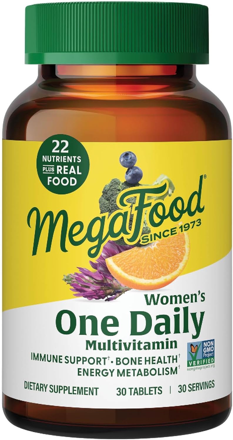 Megafood Women'S One Daily Multivitamin For Women - With Iron, B Complex, Vitamin C, Vitamin D, Biotin And More - Plus Real Food - Immune Support Supplement - Bone Health - Vegetarian - 30 Tabs