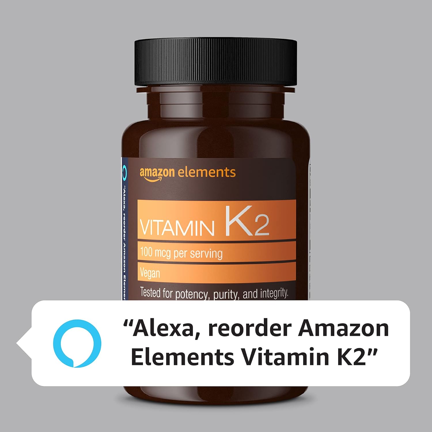 Amazon Elements Vitamin K2 100 mcg, Vegan, 65 Capsules, 2 month supply (Packaging may vary) : Health & Household
