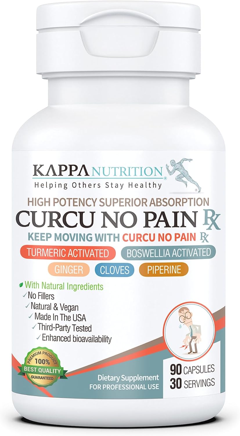 KAPPA NUTRITION Curcu No Pain Rx (90 Capsules) Supports Joints, Muscles