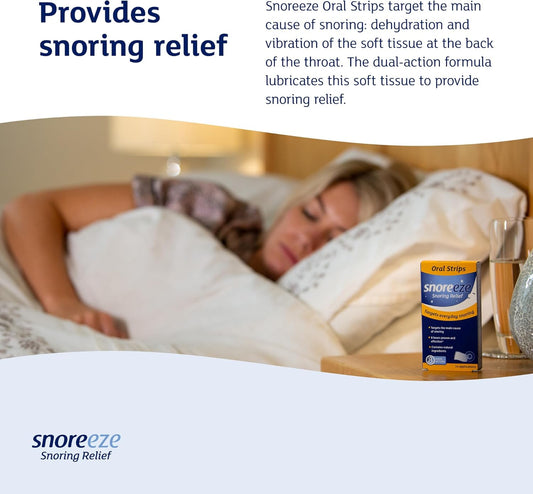 Snoreeze Anti-Snoring Oral Strips - Effective Snoring Aids For Men & Women - Fast Acting Snore Stopper To Use With Mobile App - 14 Strips
