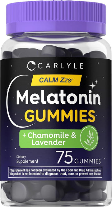 Carlyle Melatonin 3Mg Gummies | 75 Count | With Chamomile And Lavender Extract | Vegan, Non-Gmo, Gluten Free Supplement