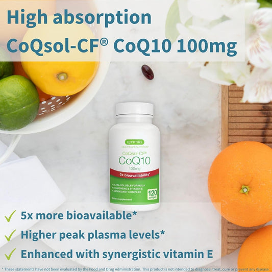 Advanced Coq10, 5X Bioavailability 200Mg D-Limonene & Vitamin E, High Absorption 100Mg Formula With Coqsol-Cf, 120 Servings, 1-A-Day, By Igennus