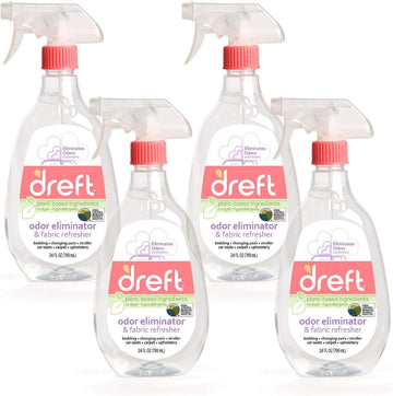 Dreft Baby Odor Eliminator & Fabric Refresher Spray, Plant- Based Ingredients and Hypoallergenic Formula, Great for Baby Clothes, Crib Sheets, Baby Strollers and More 24 Fl Oz (Pack of 4)