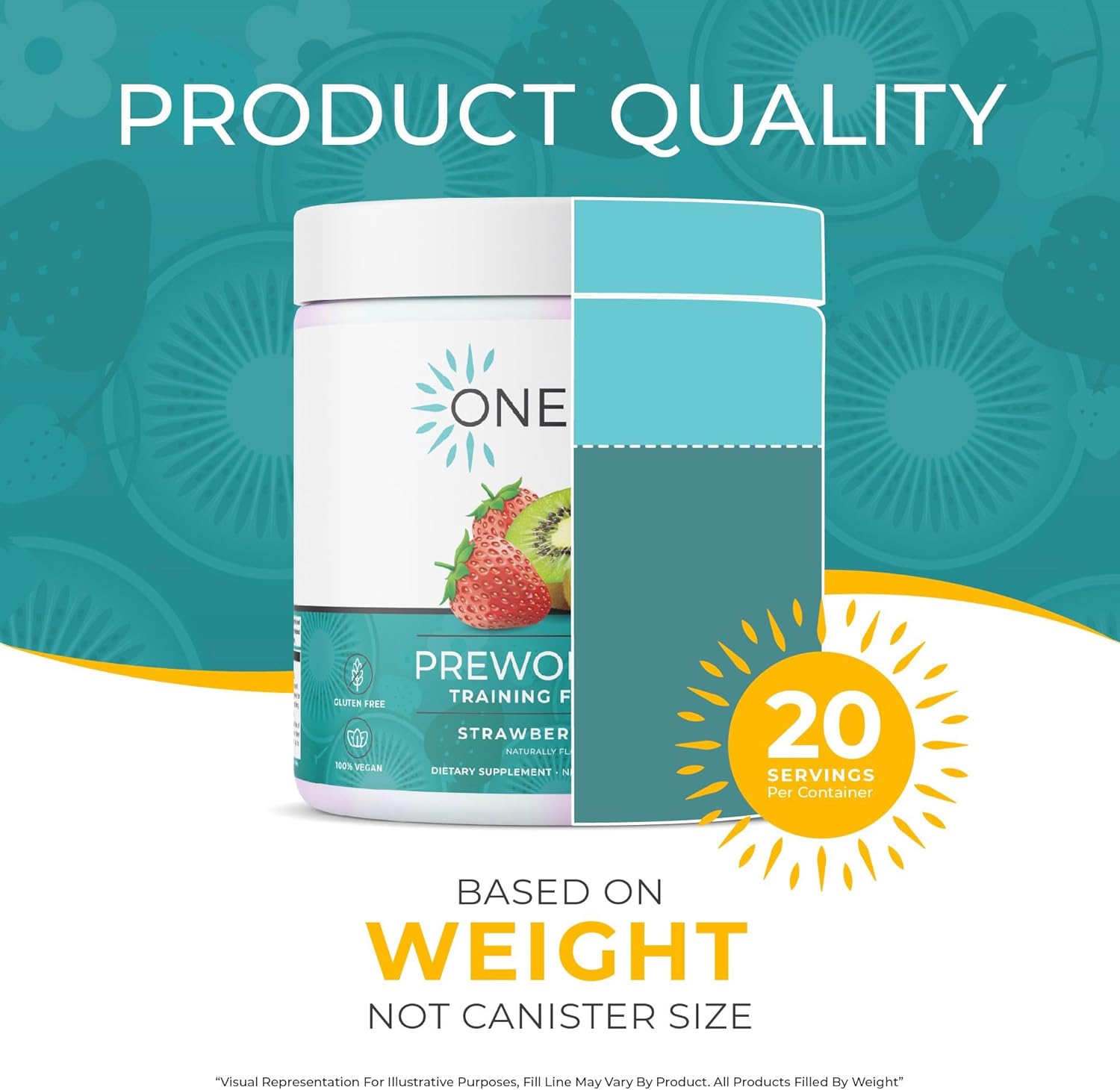 One Sol Pre-Workout for Women, Enhanced Pump & Focus, No Jitters Or Crash, Natural Ingredients, 100% Vegan, Gluten Free & Soy Free, (Strawberry Kiwi) : Health & Household