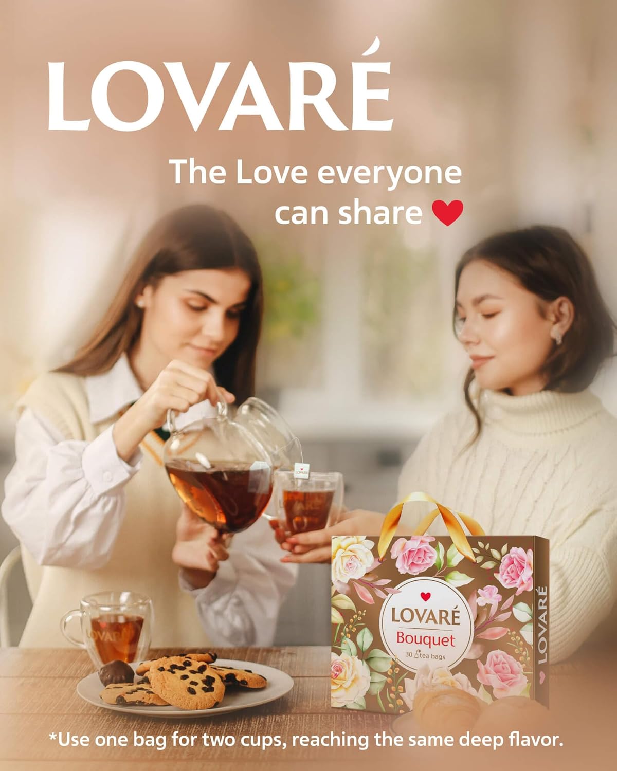 Lovare Tea Bags Variety Pack - Made In Ukraine - Black And Green, Floral Berry, Mixed Blend Assorted Tea Collection - Tea Sampler - Tea Gift Sets For Tea Lovers (30 Bags - 6 Tastes)