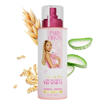 Paris Hilton Fragrance-Free Dog & Pet Blowout Conditioning Spray - Hypoallergenic, Sulfate-Free Grooming Treatment For Frizz Control, Soft Coats, Detangling & Show Ready Fur Styling 6Oz