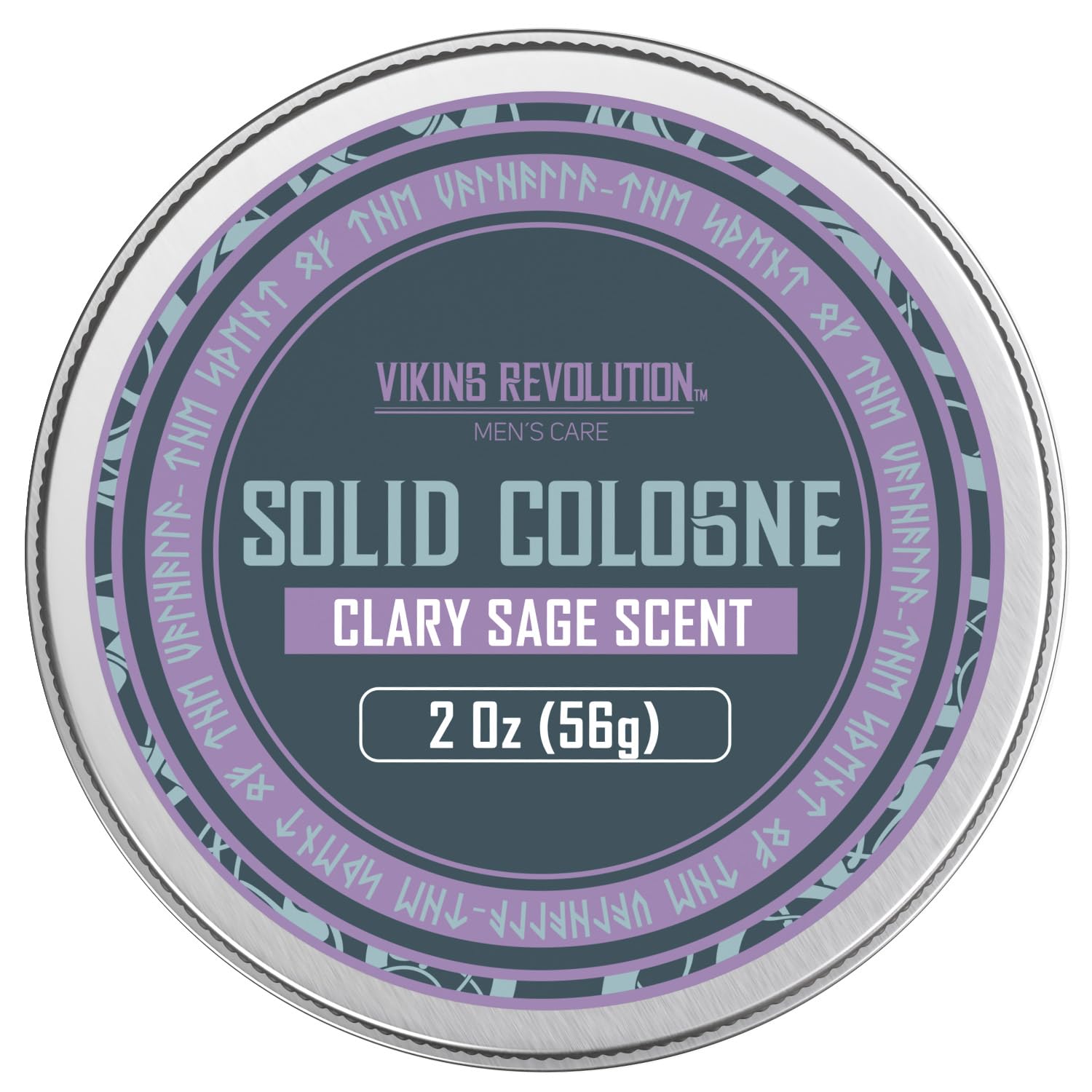 Viking Revolution Clary Sage Mens Solid Cologne Men 2 Oz - Men Solid Perfume With Clary Sage Cologne For Men - Balm Cologne For Mens Cologne Balm Travel Cologne Wax (1 Pack, Clary Sage)