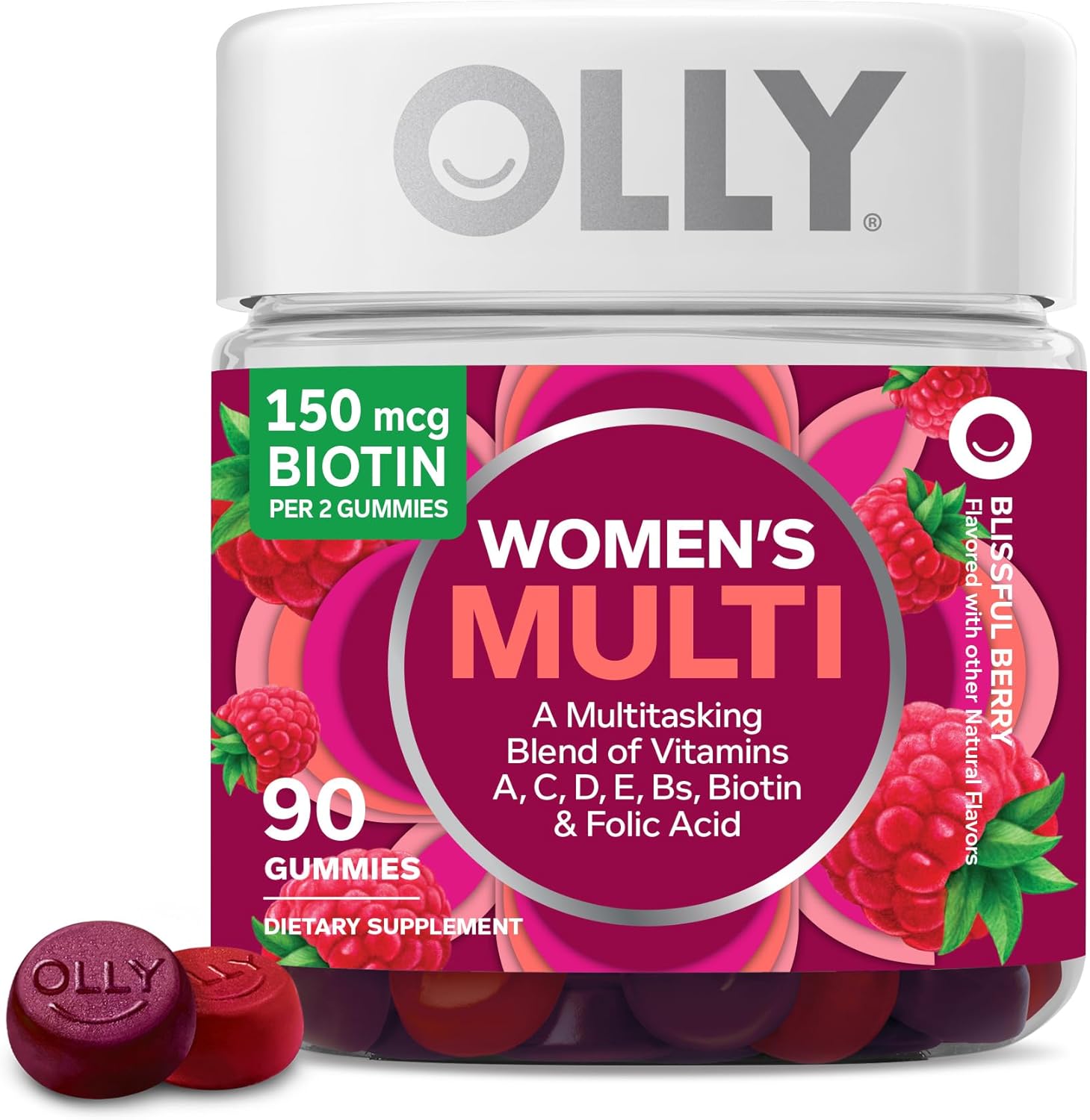 vH essentials Probiotics with Prebiotics and Cranberry Feminine Health Supplement - 120 Capsules and OLLY Women's Multivitamin Gummy, Berry, 90 Count Bundle : Health & Household