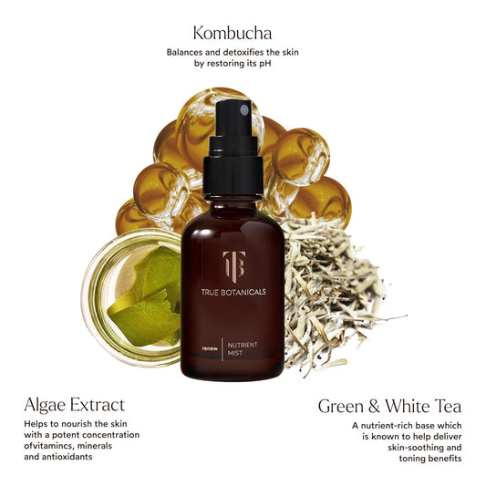 True Botanicals Renew Nutrient Mist | Deeply Hydrates & Refreshes On The Go |Dermatologist Tested, Non-Toxic, Hypoallergenic, Vegan, Madesafe Certfied | (1.7 Oz | 50 Ml)