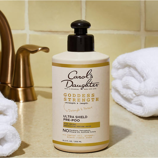Carol'S Daughter Goddess Strength Curly Hair Care Bundle – Pre Poo, Sulfate Free Shampoo, And Paraben Free Conditioner; Made With Castor Oil And Black Seed Oil For Natural Hair To Support Breakage