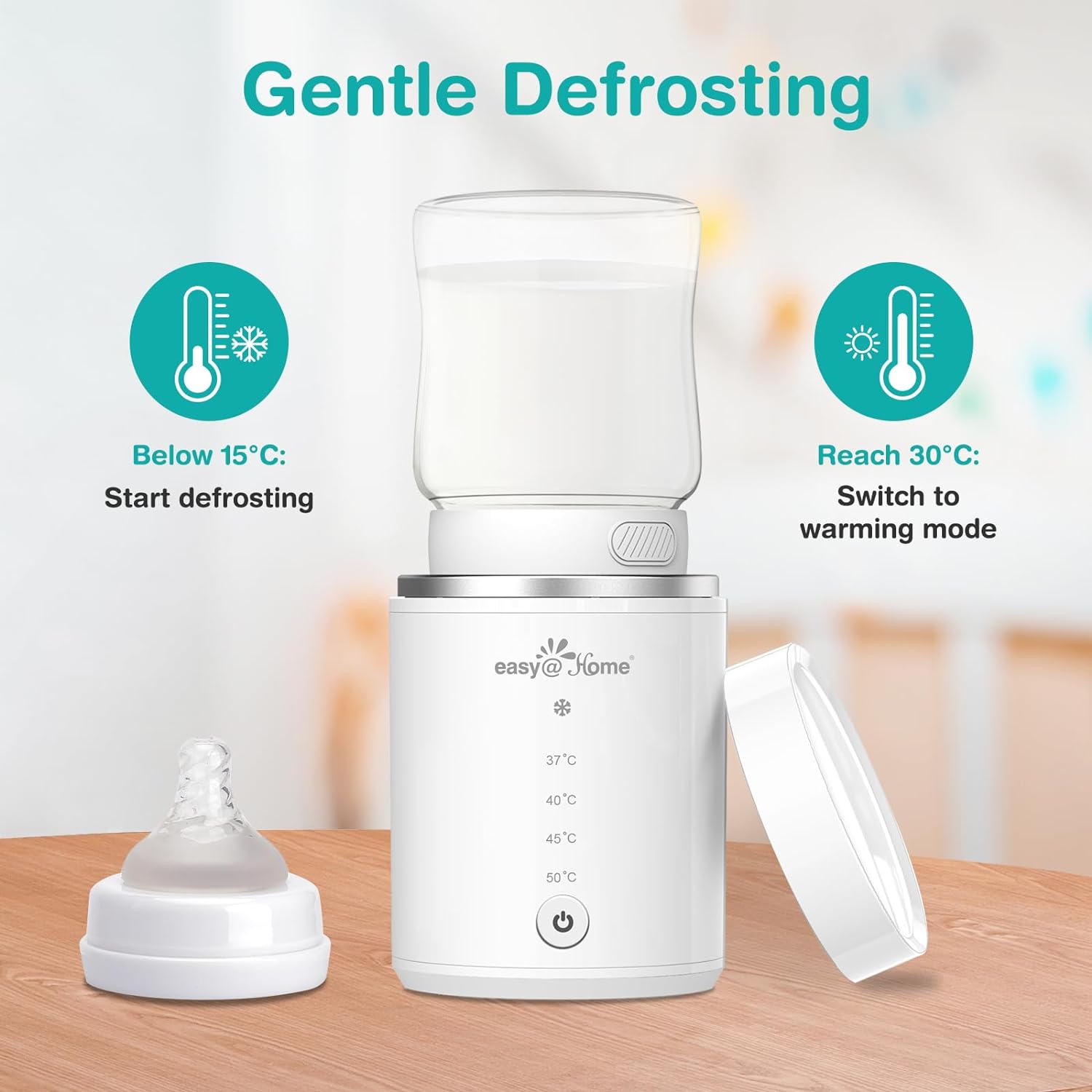 Easy@Home Portable Baby Warmer Bottle Milk: Warmer for Newborn Breastmilk and Formula with 6 Adapters 3 Minutes Fast Heating - Travel Bottle Warmer Fits in Any Storage Bag EMW001 : Baby