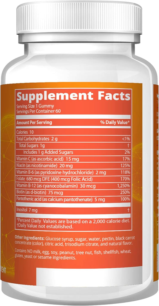 Mrm Nutrition B-Complex + Vitamin C Gummies | Fast Acting - Energy Metabolism Support* | Natural Strawberry Flavored | Gelatin Free | Non-Gmo | Vegan + Gluten Free | 60 Servings