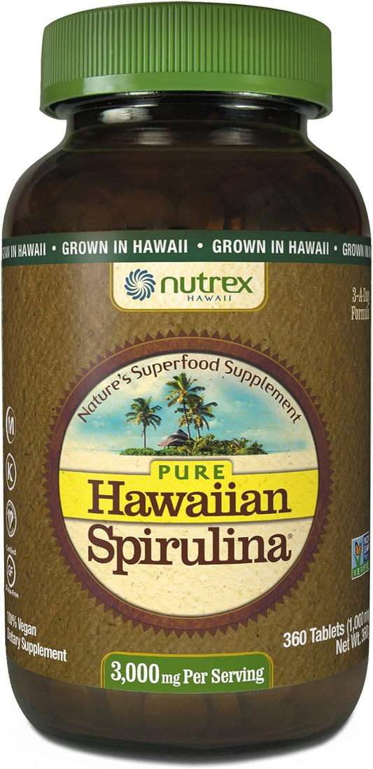Nutrex Hawaii Pure Hawaiian Spirulina 1000mg-360 Tablets : Health & Household