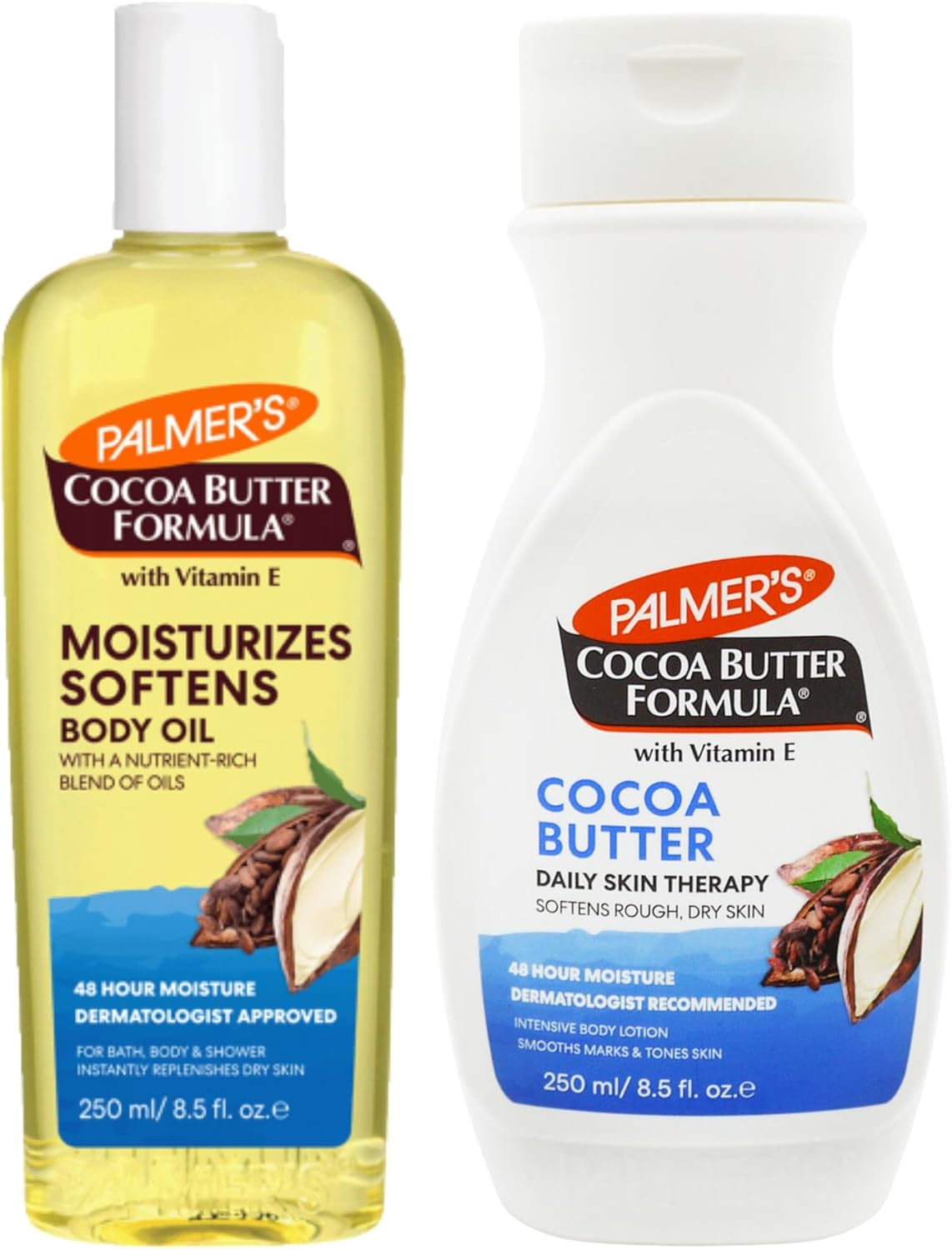 Palmer’S Cocoa Butter Formula Body Lotion & Moisturizing Oil Bundle, 2 X 250Ml | Deep Hydration & Nourishment | For Dry, Rough, Sensitive Skin | Non-Greasy, Fast Absorbing