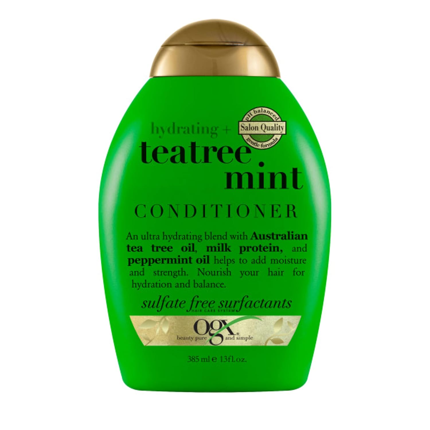 Ogx Hydrating + Tea Tree Mint Conditioner, Nourishing & Invigorating Scalp With Peppermint Oil & Milk Proteins, Paraben-Free, Sulfate-Free Surfactants, Multi, 13 Fl Oz (Pack Of 4)