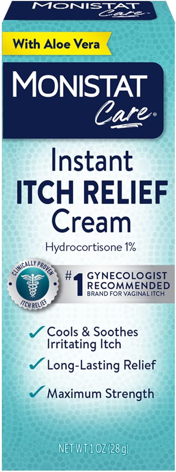 Monistat Instant Itch Relief Cream For Women, Maximum Strength Feminine Itch Care, 1 Oz