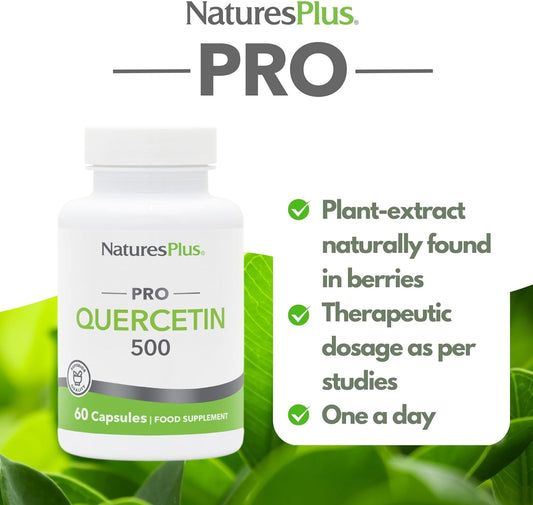 Natures Plus Pro Quercetin 500 Mg - 60 Capsules - Non-Gmo, Vegan & Gluten Free - 60 Servings
