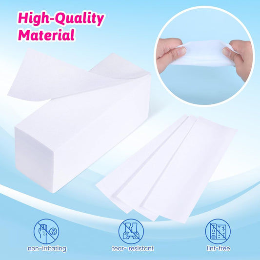 200 Pieces Large Non-Woven Wax Strips For Body And Facial Hair Removal, Salon Quality Epilating Strips