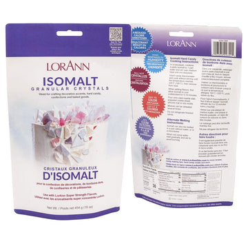 Lorann Oils Isomalt Sugar Substitute (Granular) - Sugar Substitute For Baking, 1 Lb - Isomalt Ready To Use - Clear & Non-Crystallizing, Formulated For Decorative Accents & Sugar Art - 1 Lb Bag