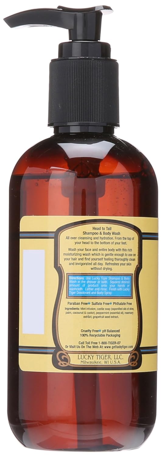 Lucky Tiger Shampoo And Body Wash, 8 Ounce : Bath And Shower Gels : Beauty & Personal Care
