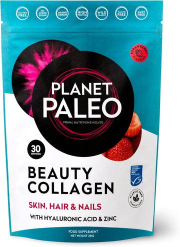 Beauty Marine Collagen Powder - Nourishes Hair, Skin & Nails, Bone & Joint Support, Easy To Mix (Strawberry, 231G)