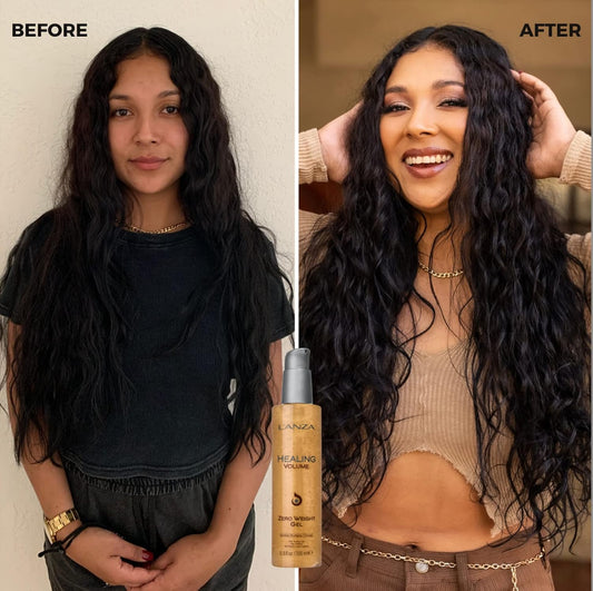 L'Anza Healing Volume Zero Weight Gel, Extra Hold Hair Gel Dramatically Boosts Shine, Volume, And Thickness Of Fine Flat Hair, And Styling Gel For Edge Control, Braiding & Hair Styling (6.8 Fl Oz)