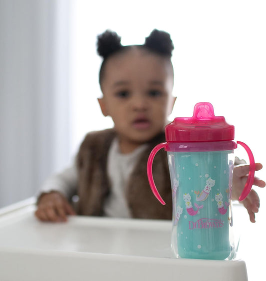 Dr. Brown'S Milestones Hard Spout Insulated Sippy Cup With Handles, Pink, 10 Oz, 2 Pack, 12M+