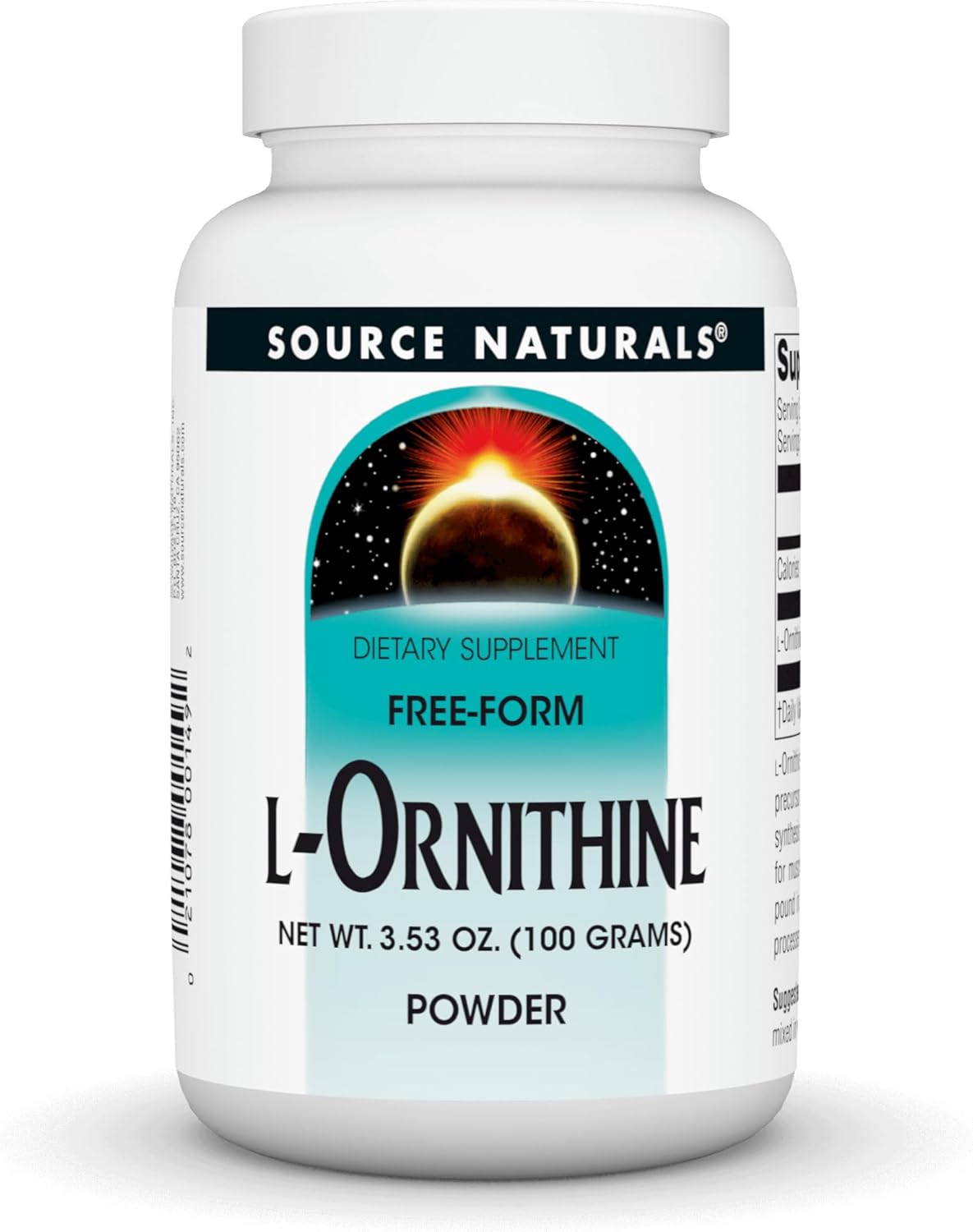 Source Naturals L-Ornithine Free Form Amino Acid Powder Supplement For Muscle Support* - 100 Grams