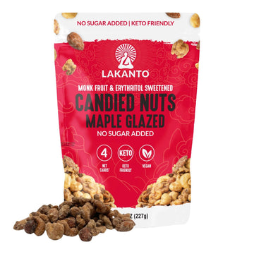 Lakanto Candied Nuts Simple Glazed - No Sugar Added, Sweetened With Monk Fruit, 3 Net Carbs, Keto Diet Friendly, Vegan, On The Go Snack Anytime (Simple Glazed)