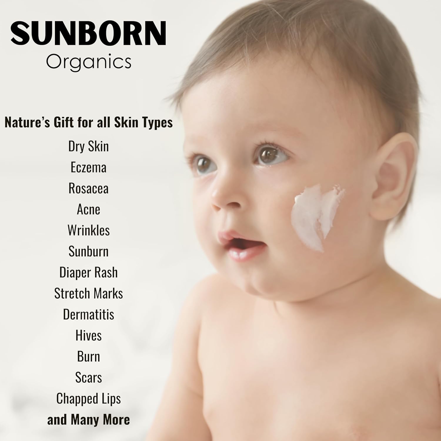 Sunborn Organics Pure Whipped Tallow Balm | 100% Organic Grass-Fed Beef Tallow Face Moisturizer & Lip Balm (4Oz, Vanilla Hint) : Beauty & Personal Care