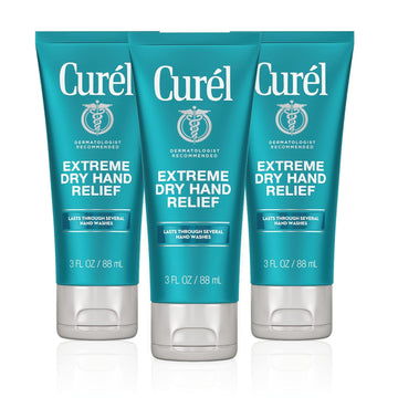 Curel Extreme Dry Hand Cream, Travel Size Lotion For Dryness Relief, Easily Absorbed Hand Cream For Long-Lasting Relief After Washing Hands, With Eucalyptus Extract, 3 Fl Oz (Pack Of 3)