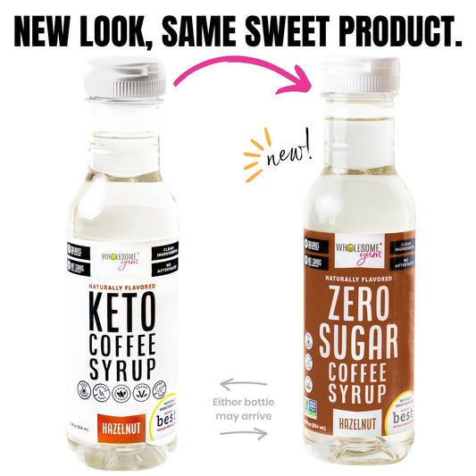 Wholesome Yum Zero Sugar Coffee Syrup (Keto Coffee Syrup) - Sugar Free Hazelnut Syrup With Monk Fruit & Allulose - For Hot & Cold Drinks - Natural Sweetener & Flavoring, Non Gmo, Low Carb, Gluten Free, Vegan (12 Fl Oz)