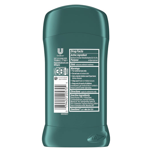 Degree Men Original Antiperspirant Deodorant for Men, Pack of 6, 48-Hour Sweat and Odor Protection, Cool Comfort 2.7 oz