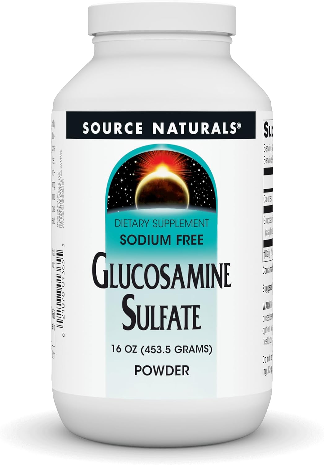 Source Naturals Glucosamine Sulfate, Sodium-Free Powder For Joint Support - 16 Oz Powder
