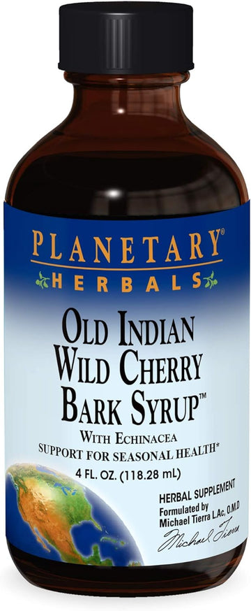 Planetary Herbals Old Indian Wild Cherry Bark Syrup with Echinacea - Natural - 4 oz