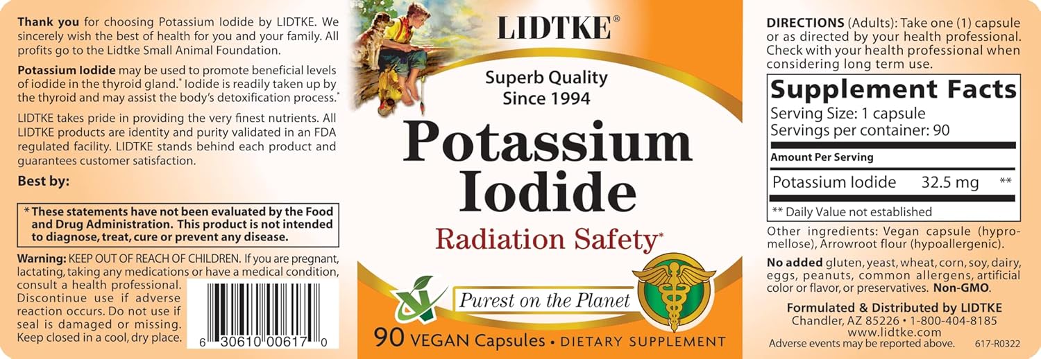 Lidtke Potassium Iodide 90 Vegcap : Health & Household