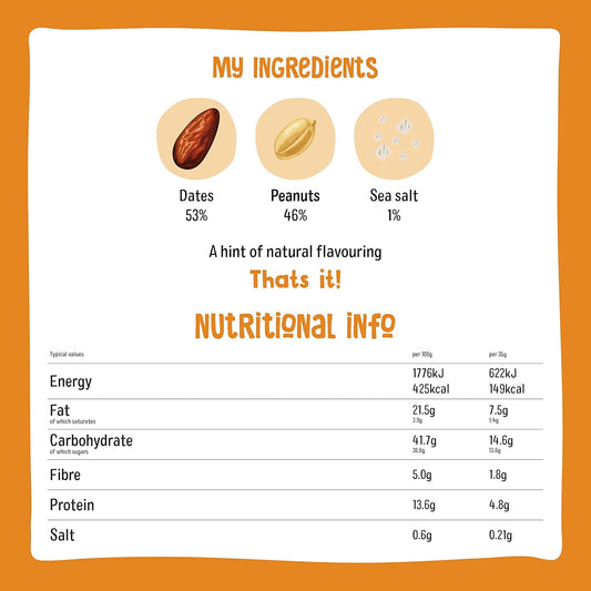Nakd Peanut Delight Natural Fruit & Nut Bars - Vegan - Healthy Snack - Gluten Free - 35G X 18 Bars