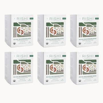 Rishi Tea Organic Reishi Mushroom Hero Botanical Blend Tea, 15 Counts, Caffeine Free, 46.5 Grams (Pack Of 6)