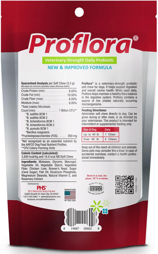 Probiotics For Dogs-Complete Gut Health & Immune Support. Easy To Use Digestive Multi-Strain Probiotics. Easier Diet Transitions, Healthier Skin & Coat & Helps Treat Diarrhea. 60 Soft Chews