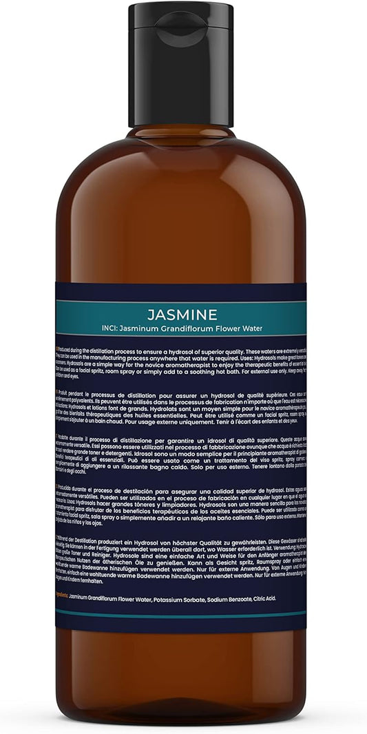 Mystic Moments | Jasmine Hydrosol Floral Water 1 Litre | Perfect for Skin, Face, Body & Homemade Beauty Products Vegan GMO Free