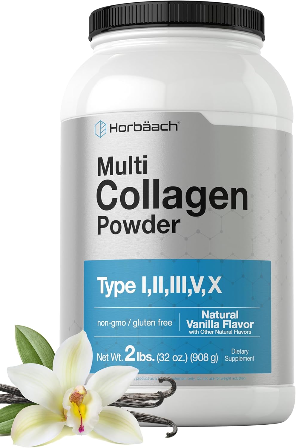 Horbäach Multi Collagen Powder 32Oz | Vanilla Flavored | Hydrolyzed Collagen Peptides, Protein Supplement | Non-Gmo, Gluten Free By Horbaach